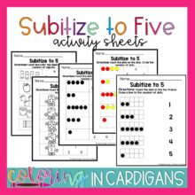 Subitize to Five Activity Sheets